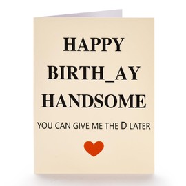 VIVIKEN Funny Birthday Card for Husband, Humor Happy Bday Cards for Boyfriend, Naughty Birthday Card Gifts for Men Him with Envelope