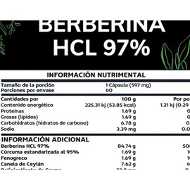 Berberina HCL y Canela de Ceylán Quotidien con Cúrcuma, 60 Cápsulas Veganas