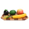 Wood Fruit Dishes Wooden Tea Dessert Tray Grid Pattern Rectangular