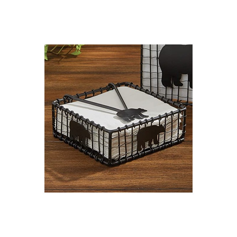Lodge Black Bear Wire Beverage Napkin Holder