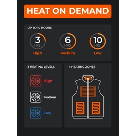 ORORO Men's Tall Size Heated Vest with Battery Pack, Puffer Heating Vest (Charger Not Included) (Black, LT)