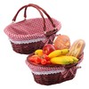 Geytetqi 2 Pack 12.6 Inch Brown Wicker Basket with Checkered