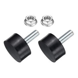 sourcing map 2Pcs M8 Thread Rubber Mounts, Vibration Isolators, Cylindrical Shock Absorber with Studs 30 x 15mm with Non-Slip Nuts