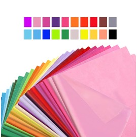 Papel de seda multicolor de 20 x 26 pulgadas, paquete de 100 unidades, 25 colores, para regalos, juegos, cumpleaños, Pascua, día de la madre, graduaciones, envoltura de regalo, manualidades, flores de papel y más