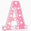 Pooqla LED Marquee Letter Lights, Light Up Pink Letters Glitter