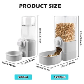 Vegena Trinkflasche Kaninchen Automatischer 2-In-1 Automatisches Futter- Und Wasserspender, Hängender Automatischer Futterspender Futterspender Und Wasserspender Für Katzen, Kaninchen, Meerschweinchen