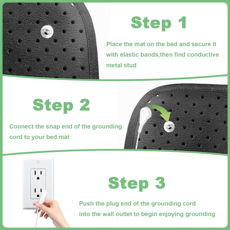 LAXVAPIU Grounding Mat for Bed Earth Connected Mat for Sleep