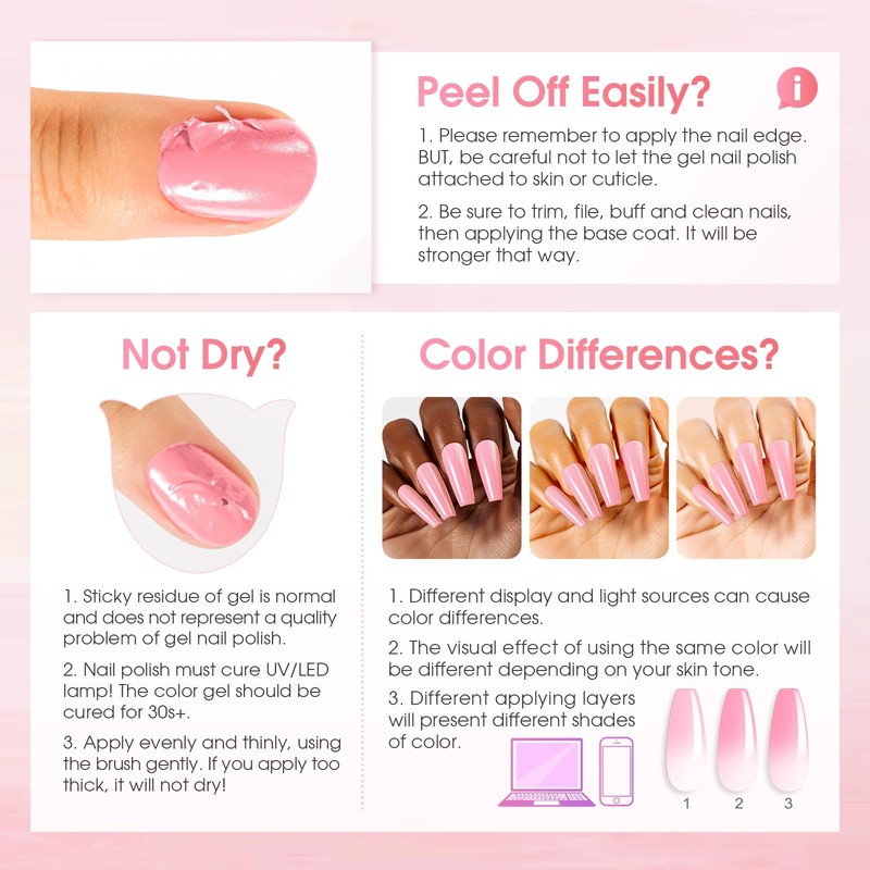 Color Changing Gel Nail Polish, 8 Colors Mood Change Gel