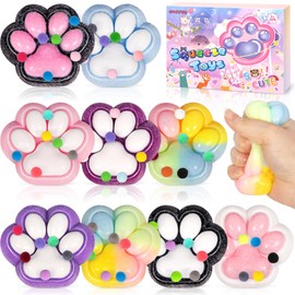 CYJJYZ Pack of 9 Cat Paw Anti-Stress Balls, Funny Cat Paw Squeeze Toy with Balls
