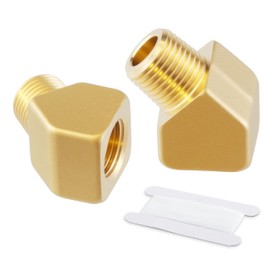 Msaeiqun 1/8 Inch Female Pipe x 1/8 Inch Male Pipe Solid Brass Threaded 45 Elbow Pipe Fittings Extension Connector Adapter Coupling for Pipe Line/Oil/Gas 5PCS