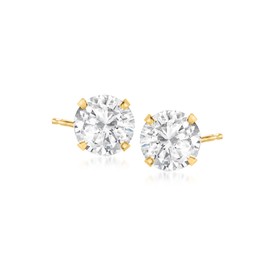 Ross-Simons 4.50 ct. t.w. White Topaz Martini Stud Earrings in 14kt Yellow Gold