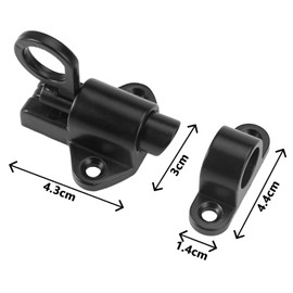 GisWell Pack of 2 automatic door latches, spring latches, automatic door latch with screw, spring lock, aluminium, lock bolt for wooden doors, windows, cabinet doors (black)