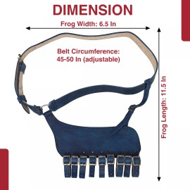 Armory Replicas Medieval Leather Rapier Sword Belt with Adjustable Frog – Steel Buckle Fastening - Blue