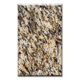 Art Plates - Decorative Light Switch Cover Plate - Wall Plate - 2 Gang Blank - Brown Granite Print