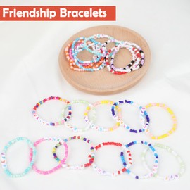 20Pcs Friendship Bracelets for Teen Girls,Colorful Classic Preppy Letter Beads Bracelets Stretchy Cute Friendship Princess Beaded Bracelet,Stackable Inspirational Jewelry Accessories for Teen Women