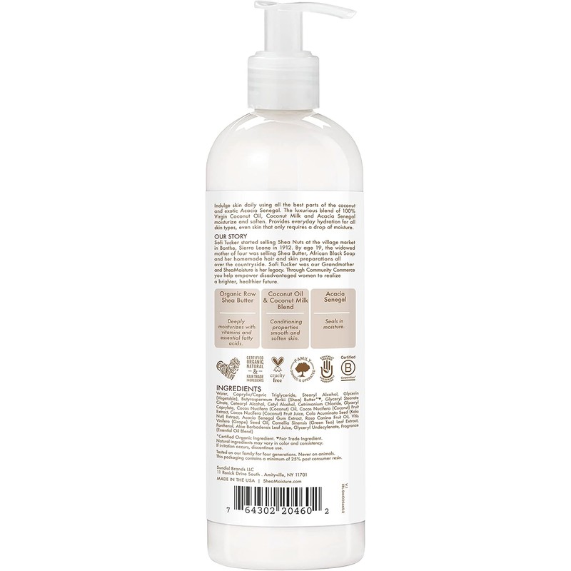 SheaMoisture 100% Virgin Coconut Oil Daily Hydration Body Lotion, 16