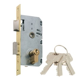 MCM Larder/F Lock Brass Plated MCM 50 mm