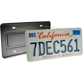 Stainless Steel License Plate Durable Car Tag Holder Backing Reinforce Bracket (Black)