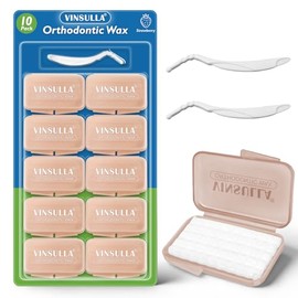 VINSULLA Cera para ortodoncia - 500 tiras precortadas con sabor a fresa, aptas para niños y adultos, para brackets y alineadores (paquete de 10)