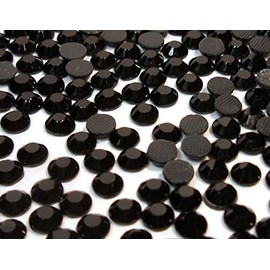 Perlin - Hotfix Rhinestones, Black Jet, 4 mm, 5760 Pieces, SS16 AAA Quality, 40 Large, Iron-On Hotglue, Glitter Stones Rhinestone Wholesale Glass Rhinestone Beads 437 x 2