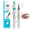 Pickedy 3D Waterproof Microblading Eyebrow Pen 4 Fork Tip Tattoo Pencil, Blapee Eyebrow Pencil, Microblading Eyebrow Pencil, 3D Makeup Applicator Tattoo Smudge Proof Microblade Brow (#02 Dark Brown)