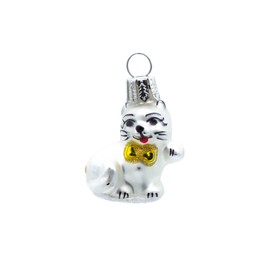 Oberfränkische Glas Christmas Tree Decorations Dog & Cat Mini Set of 3 4 x 4 cm