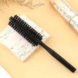 Round Hair Brush with Boar Bristles for Women, Small Round Brush for Blow Drying, Mini Hair Brush with Natural Wood Handle, Curling Brush for Women, Beard Brush for Men