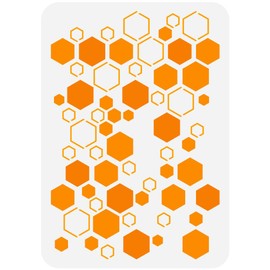FINGERINSPIRE Super Hexagon Honeycomb Painting Stencil 21x29.7cm Reusable Honeycomb Pattern Stencil Decorative Floral Stencil for Painting on Wall Wood Floor Tile Canvas Fabric Furniture