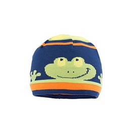 maximo Jungen Mütze Strickmütze, Frosch, Gr. 51, Mehrfarbig (apfelgrün 58)