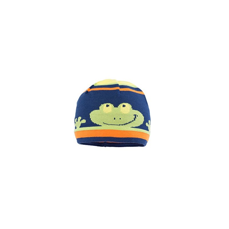 maximo Jungen Mütze Strickmütze, Frosch, Gr. 51, Mehrfarbig (apfelgrün 58)