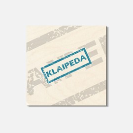Unbranded Klaipeda Grunge Travel 4'' X 4'' Square Wooden Coaster
