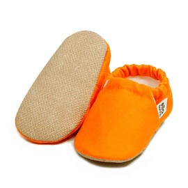 Ella Bonna Cotton Toddler Slippers Baby Boys Slippers Non-Slip Soft Sole Stay On Kids Slippers Girls Baby Booties Socks for Girls Newborn Shoes Orange 4.5"