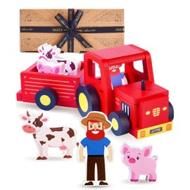 Jaques of London Wooden Tractor Toy | Red Tractor Toys for 1 Year Olds | Wooden Toys for 2 Year Olds | Britains Farm Toys for Toddlers | Since 1795