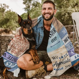 Pastor Appreciation Gifts for Men - Gifts for Male Pastor Blanket 60"x50" - Appreciation Day Religious Pastor Gifts for Him - Pastor Christmas Birthday Gifts - Christian Retirement Gifts for Pastor