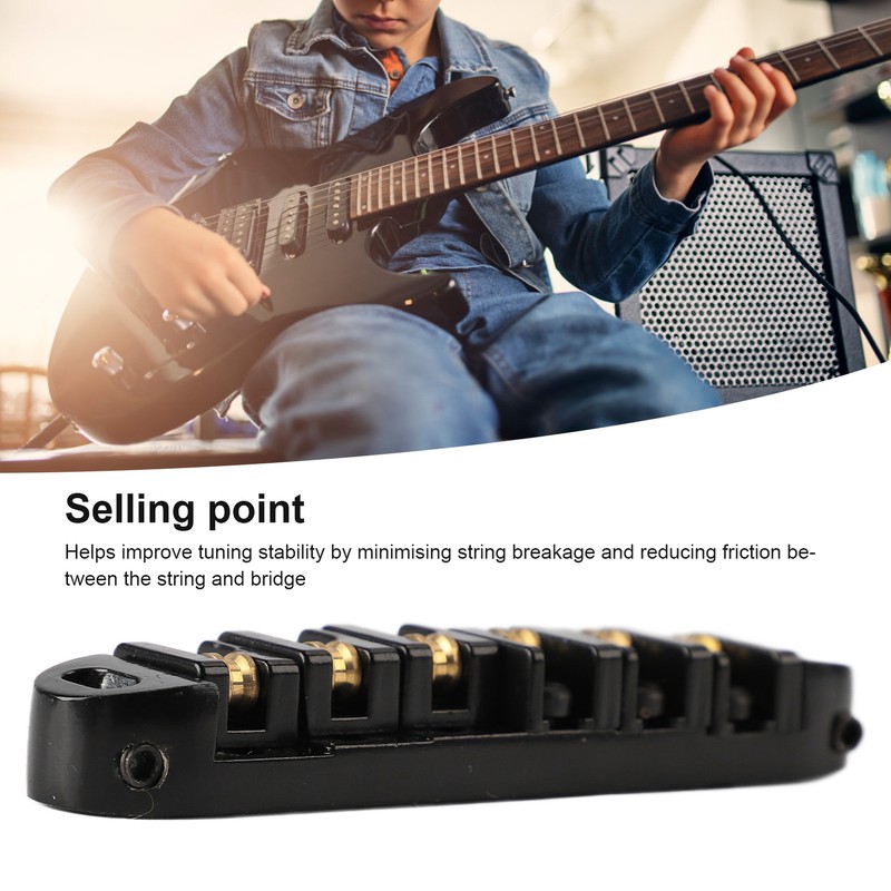 Guitar Roller Saddle Bridge Aluminium Alloy Black Tune Tailpiece Bridge