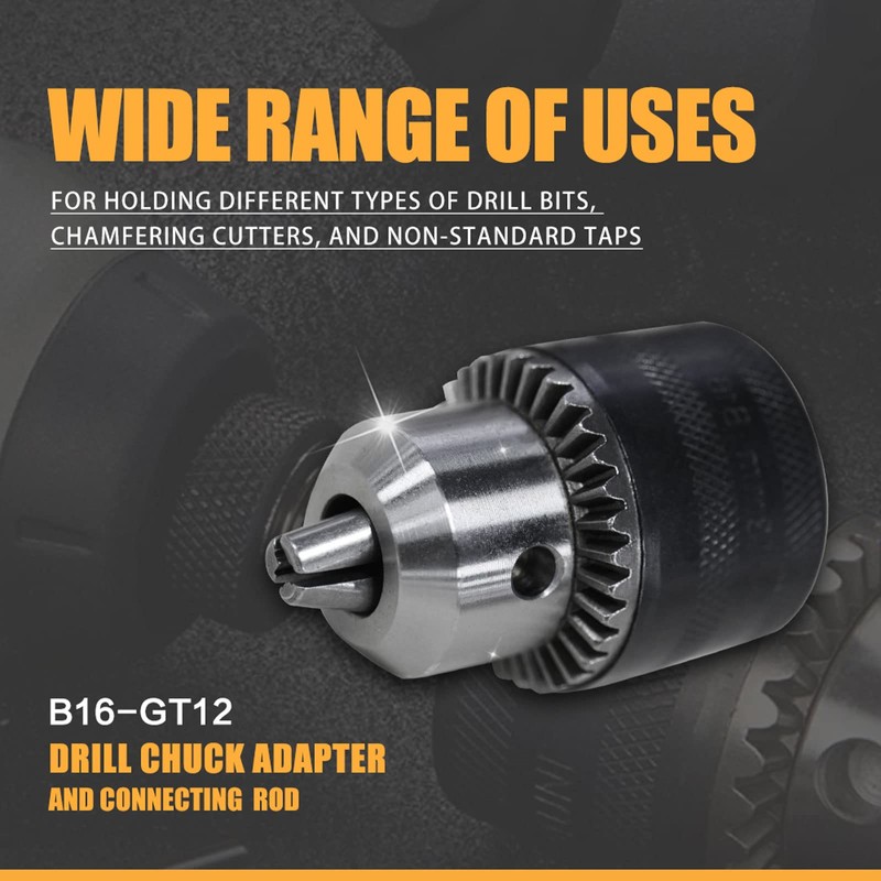 ZAC GT12 Drill Chuck Adapter, M16R Electric Tapping Machine Compatible,