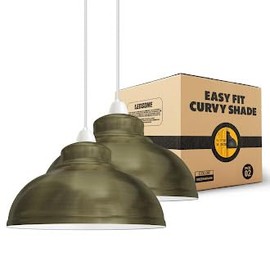 LEDSone 29Cm Retro Metal Easy Fit Ceiling Pendant Light Shade E27 Pendant Ceiling Lamp Shade Light Pendant Modern Lighting Shade for Bedroom Industrial Light Shade Ceiling Hanging Light Shade-2Pack