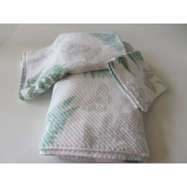 Charmont Collection 100% Cotton White Multi Butterfly Printed 3 Piece Towel Set