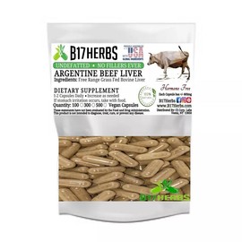 Argentine Beef Liver - Grass Fed Gluten Free - 100 Veggie Caps, 600mg
