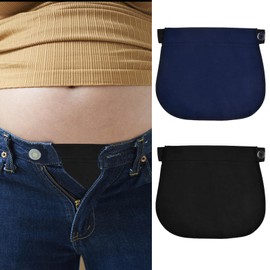 Hanunalir 2 pieces Pregnancy Waistband Extender Adjustable Waist Extenders Elastic Pregnancy Trouser Adjustable Pregnancy Waistband Extender for Trouser Adjustable Belt Extension for Pant Skirt Dress