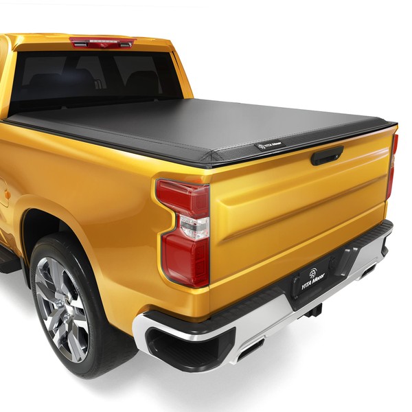 YITAMOTOR Soft Tri-fold Truck Bed Tonneau Cover Compatible with 2019-2024 Chevy Silverado/ GMC Sierra 1500 New Body Style, Fleetside 5.8 ft Bed