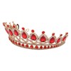 Vofler Queen Tiara Red Crystal Crown for Women Wedding Hair