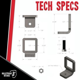 BulletProof Hitches - 2.5" Anti Rattle Hitch Clamp - Anti Rattle Hitch Tightener for 2.5 Inch Hitches - Hitch Stabilizer with Black Textured Powder Coat