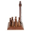 Ajuny Handcrafted Table Top Mini Bowling Game Set Indoor Wooden