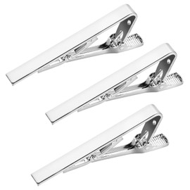3 Pcs Tie Bar Clip Set Silver Tie Clip For Men Regular Ties Necktie Anniversary Business Best Gift Skiny Necktie Meeting Bar Pinch Set Silver Black Tone Pack For Mens Clasp