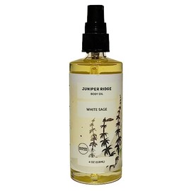 JUNIPER RIDGE White Sage Moisturizing Body Oil - Hydrating Skin Care - Scented with Essential Oils - Perservative Free - 4oz - Packaging May Vary