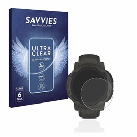 Savvies Pack of 6 Screen Protectors for Garmin Instinct 2 Solar Screen Protector Ultra Transparent