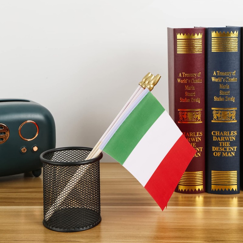 Lebei Small Italy Italian Flag Mini Handheld 4x6 Inch Stick