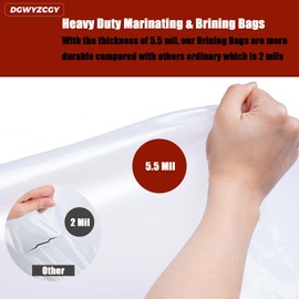 5 Gallon Bucket Liner Bags,10 Pack, Brining Bags for Turkey - Food Grade, BPA Free, Turkey Brine Bag with 50lb Wet Load Capacity, 21" W X 30" H, Heavy Duty Leak Proof Food Storage Bags