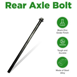 AlveyTech Rear Axle Bolt - Durable Corrosion Proof Steel Axle with Black zinc oxide finish, Replacement Parts for Monster/Mega Moto, Classic 80cc (MM-B80)/105cc (MM-B105) & 1000w (MM-E1000) Mini Bikes